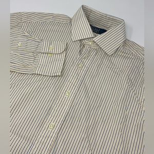 Polo by Ralph Lauren Men’s Regent Striped Custom Fit Button Down Sz 15 32/33 U1